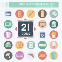 conjunto de iconos de electrónica doméstica - estilo plano - ilustración simple, trazo editable vector