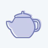 Icon Teapot - Two Tone Style - Simple illustration,Editable stroke vector