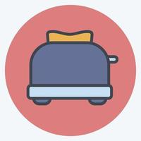 Icon Toaster - Color Mate Style - Simple illustration,Editable stroke vector