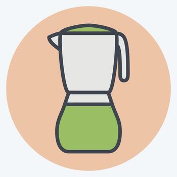 licuadora de iconos - estilo de color mate - ilustración simple, trazo editable vector