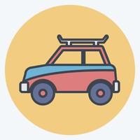 icono de coche - estilo de color mate - ilustración simple, trazo editable vector