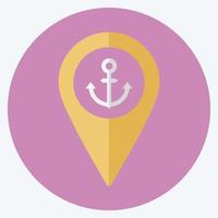 Icon Shipping Location - Flat Style - Simple illustration,Editable stroke vector