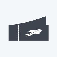 Icon Plane Tickets - Glyph Style - Simple illustration,Editable stroke vector