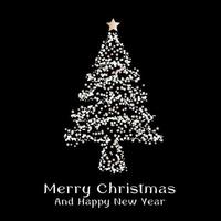 Christmas tree and new year greetings with tree vector