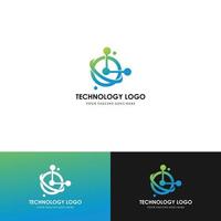 vector logo template for corporate identity. Abstract chip sign. Network, internet tech concept illustration. Design element