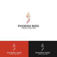 Phoenix logo design template. Vector Illustration