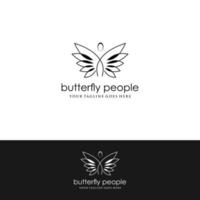 Butterfly Logo geometric design abstract vector template Linear style icon. Brackets Logotype concept icon