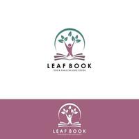 concepto de logotipo para árbol y libro vector