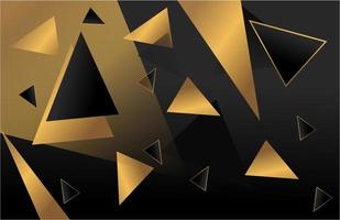 Black Dark Background Triangle Golden Background.eps vector