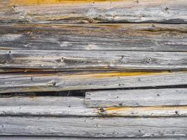 Old orange wood texture of wooden walls Norway. photo