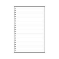 blank lined page sheet for notes with ring holes vector