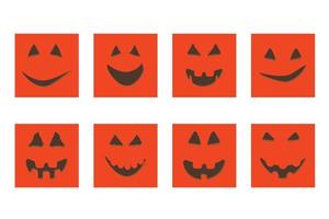 halloween cartoon pumpkin face social media post template vector