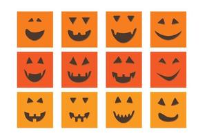 halloween pumpkin face jack-o-lantern greeting cards vector