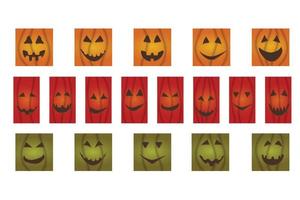 halloween pumpkin face jack-o-lantern on social media post template vector