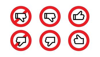 like and dislike permitting and prohibiting signs, internet communication social media user comments vector