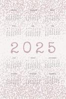 2025 calendar with typewritten text and textures noise vector