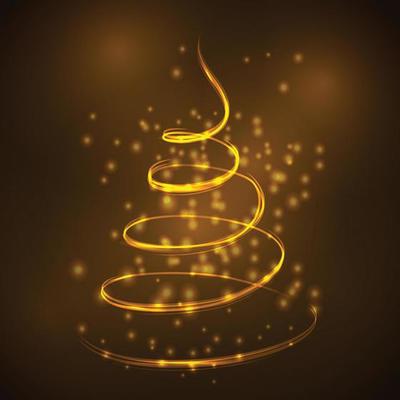 Happy New Year 2022 and Christmas tree light vector background.