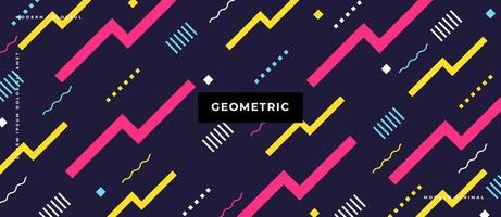 línea de movimiento colorido, forma, punto con fondo de ilustración de diferentes formas geométricas. vector