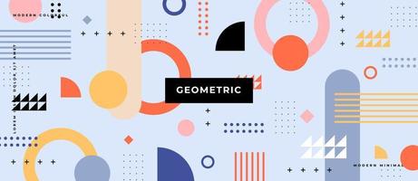 Flat memphis background. minimal geometric grid template with 1980 style texture pop pattern on pastel background. vector