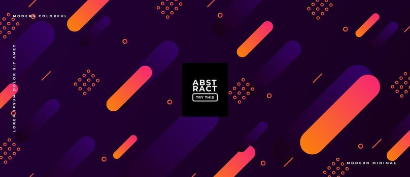 Formas geométricas de memphis de fondo abstracto púrpura. composición de formas dinámicas. vector