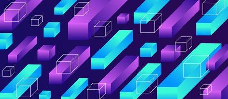 Futuristic gradient moving rectangle shape abstract background. vector