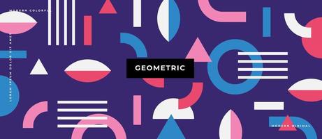 Colorful Memphis design elements. Flat Geometric graphic shapes, Hipster circle, triangle illustration background. vector