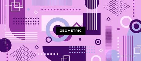 Flat Bauhaus or Memphis geometric shapes and composition. Retro elements, geometric pattern background. vector