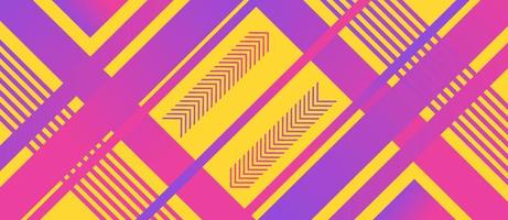 Colorful yellow, neon pink geometric diagonal line, rectangle futuristic abstract background. vector