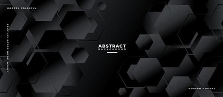 Geometric dynamic Hexagon Blocks Structure dark gray vector abstract background.