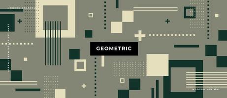 Flat square retro geometric seamless pattern on pastel background in Memphis style. vector