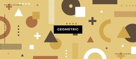 Flat seamless pattern. Geometric elements shape memphis style retro background illustration. vector