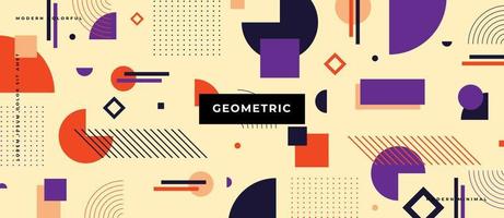 Memphis style elements mega set. Flat geometric line, circle, square, dot on pastel background. vector