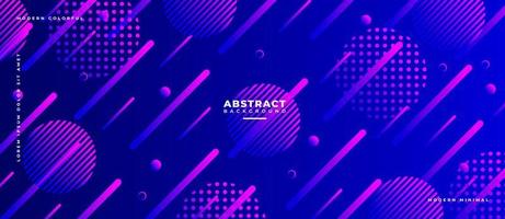 Colorful futuristic neon pink stripe line, circle, Geometric shape animated element on blue abstract background. vector