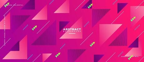 Colorful geometric neon pink gradient animated triangle abstract background. vector