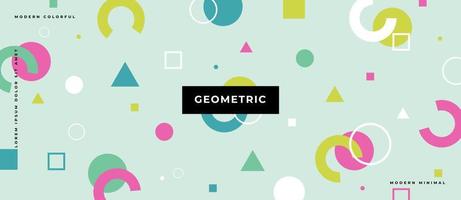 Memphis seamless pattern. Circle geometric shape and colorful geometric shapes seamless pattern. vector