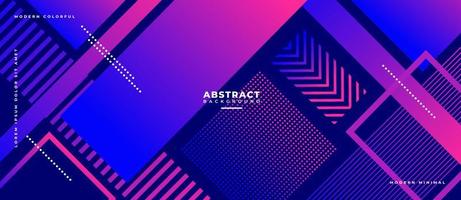 Colorful geometric rectangle, line moving diagonal on navy blue abstract background. vector