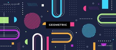 elemento de forma en estilo moderno. vector patrón geométrico. geométrico plano colorido. estilo minimalista geométrico de memphis.