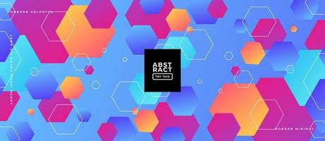 Colorful moving hexagon abstract background. vector