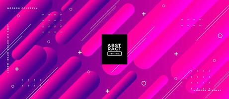 Geometric neon pink moving stripes line gradient shapes composition abstract background. vector