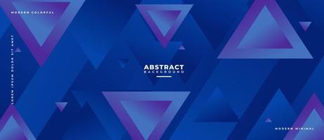 Futuristic geometric gradient triangle 3D shape on blue abstract background. vector