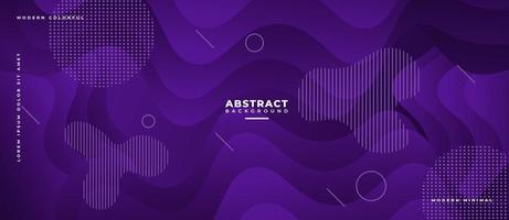Abstract liquid background with purple gradient color. Dynamic textured background design. vector