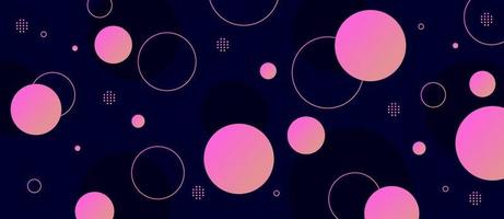 Colorful geometric gradient circle moving on navy blue abstract background. vector