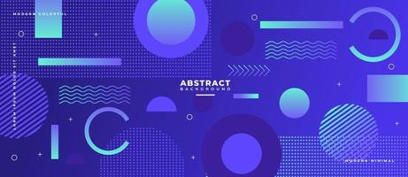 Colorful geometric memphis style gradient violet shape dynamic abstract background. vector