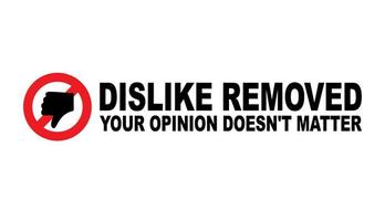 dislike sign with slogan concept of cancellation of dislikes in social media and community users protest vector