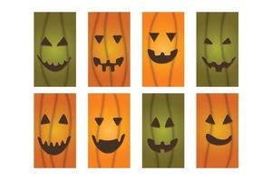 plantilla de publicación de redes sociales de cara de calabaza de dibujos animados de halloween vector