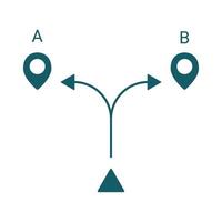 Different path, search decision better way. Choice and decision making. Different outcomes of events. Vector illustration