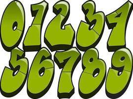 Graffiti Numbers In Graffiti Style vector