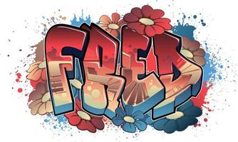 Graffiti styled Name Design - Fred vector