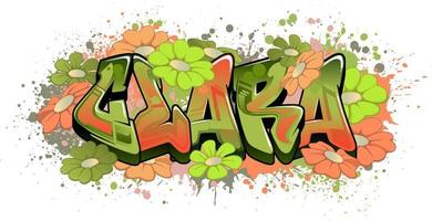 Graffiti styled Name Design - Clara vector