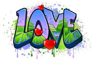 Love in Graffiti Art vector